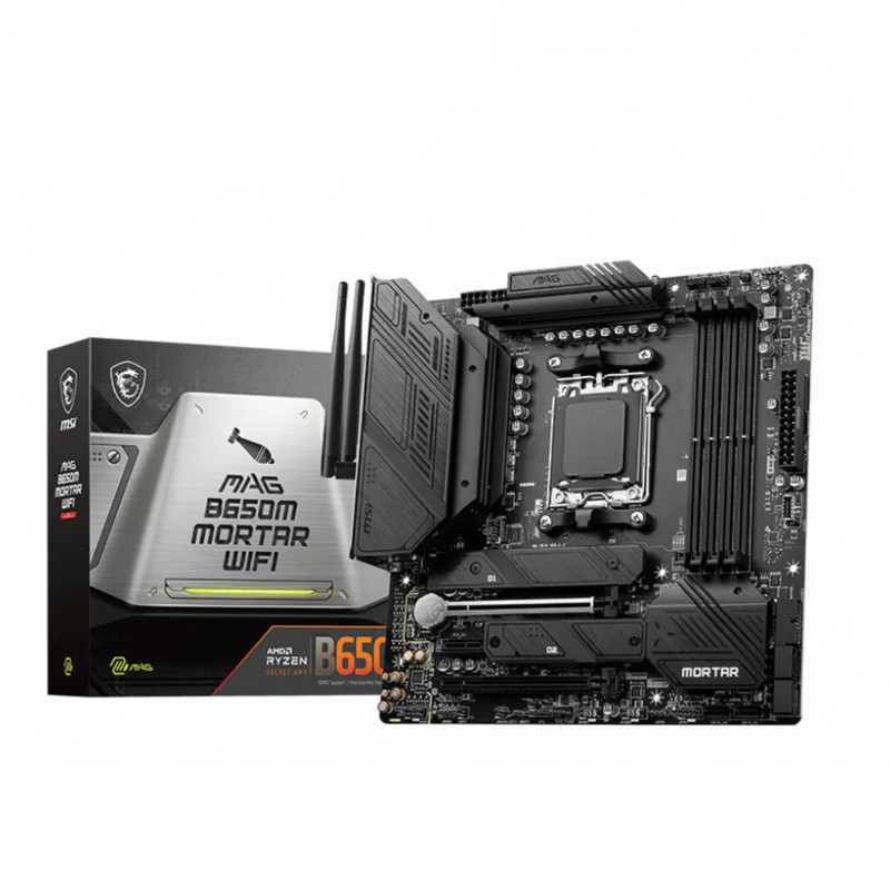 MSI MAG B650 Mortar Gaming WIFI DDR5 AM5 AMD mATX Gaming Motherboard - اللوحة الأم